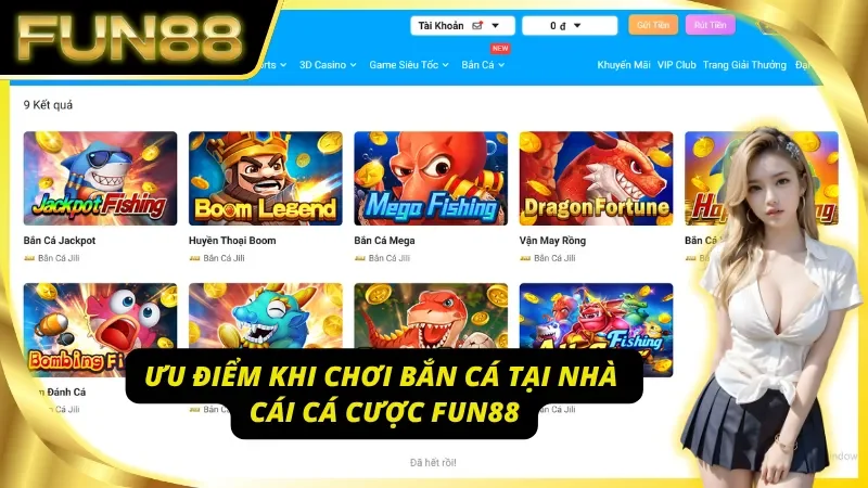 Ưu điểm khi chơi bắn cá Fun88